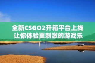 全新CSGO2开箱平台上线 让你体验更刺激的游戏乐趣