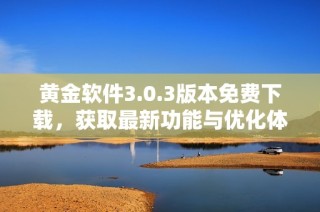 黄金软件3.0.3版本免费下载，获取最新功能与优化体验