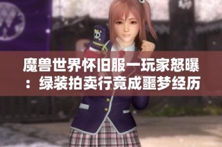 魔兽世界怀旧服一玩家怒曝：绿装拍卖行竟成噩梦经历