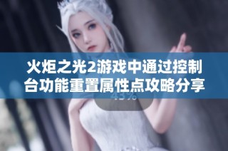火炬之光2游戏中通过控制台功能重置属性点攻略分享
