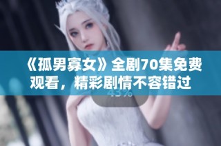 《孤男寡女》全剧70集免费观看，精彩剧情不容错过
