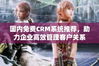 国内免费CRM系统推荐，助力企业高效管理客户关系