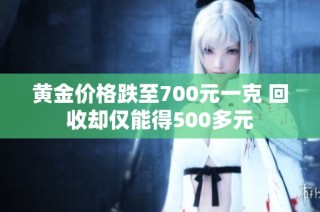 黄金价格跌至700元一克 回收却仅能得500多元