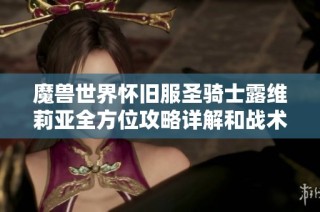 魔兽世界怀旧服圣骑士露维莉亚全方位攻略详解和战术解析