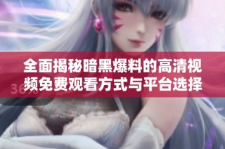 全面揭秘暗黑爆料的高清视频免费观看方式与平台选择