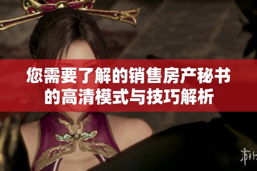 您需要了解的销售房产秘书的高清模式与技巧解析