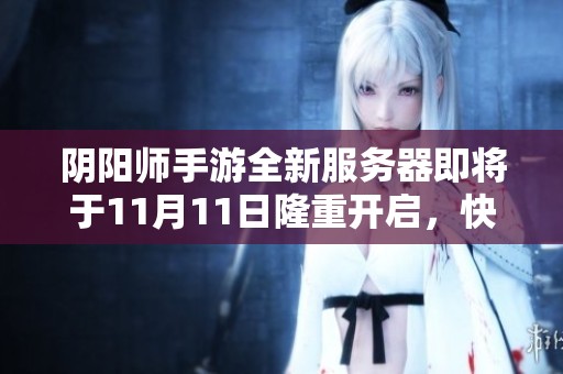 阴阳师手游全新服务器即将于11月11日隆重开启，快来一起探索神秘世界吧！