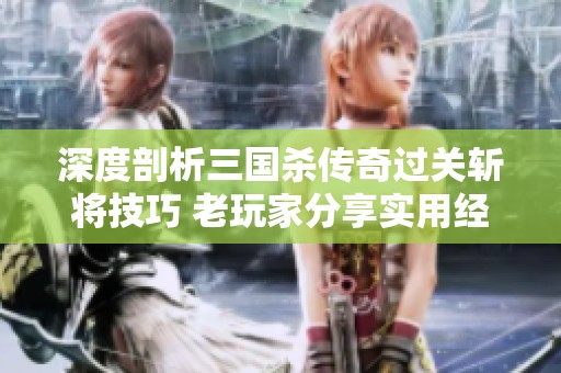 深度剖析三国杀传奇过关斩将技巧 老玩家分享实用经验与心得攻略