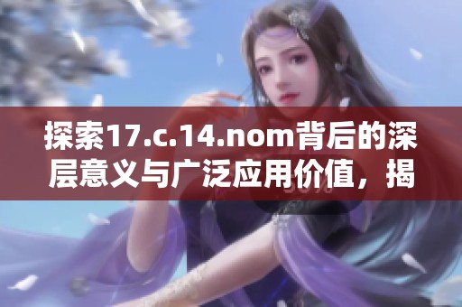 探索17.c.14.nom背后的深层意义与广泛应用价值，揭示其对发展的影响与启示