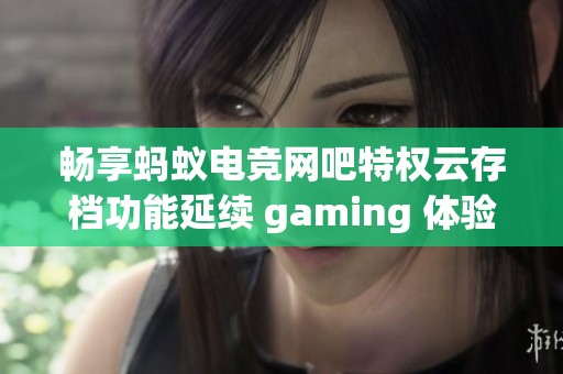 畅享蚂蚁电竞网吧特权云存档功能延续 gaming 体验的完美回忆