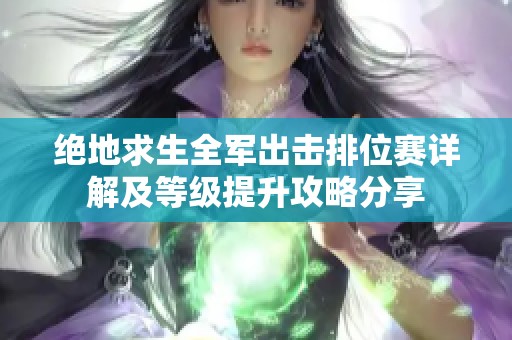 绝地求生全军出击排位赛详解及等级提升攻略分享