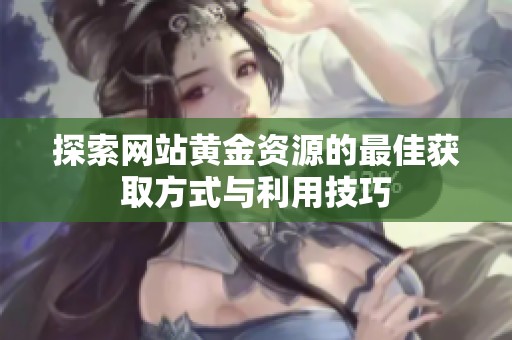探索网站黄金资源的最佳获取方式与利用技巧